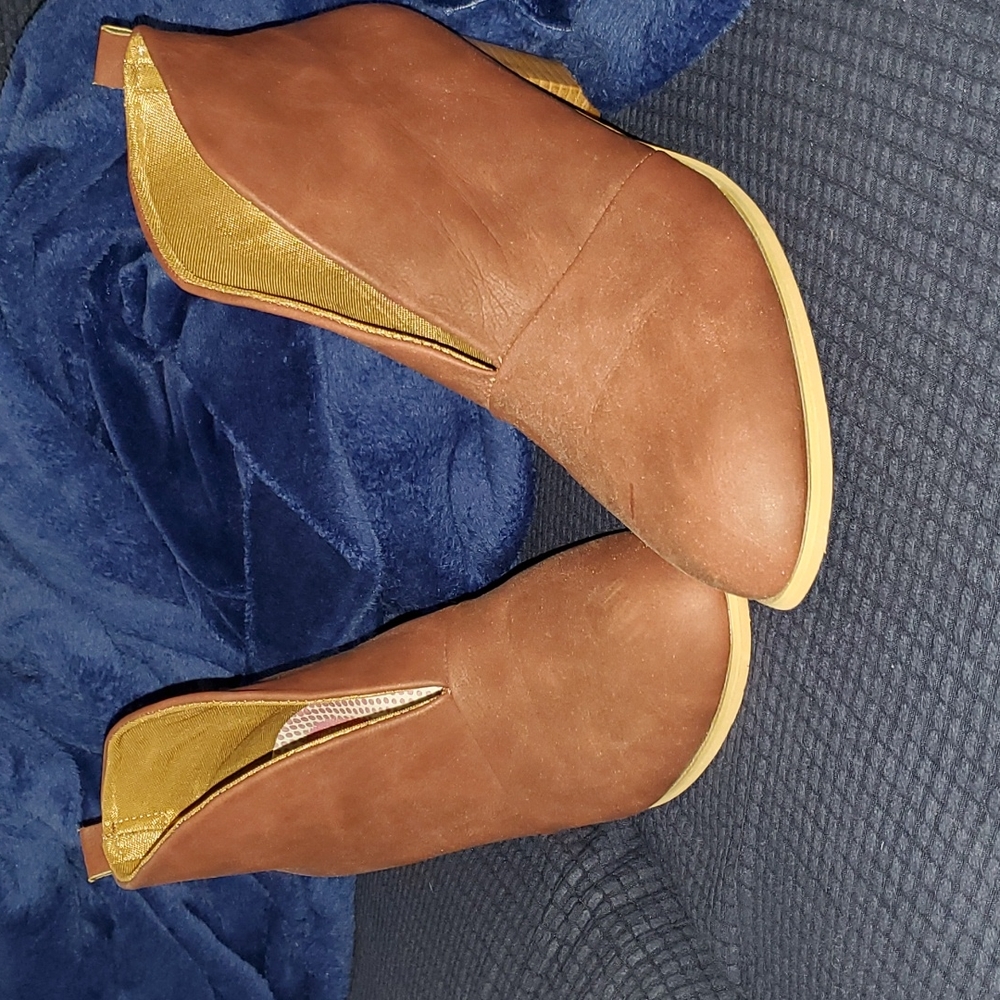 Faux leather booties